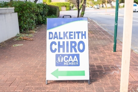 Sign with directions to clinic