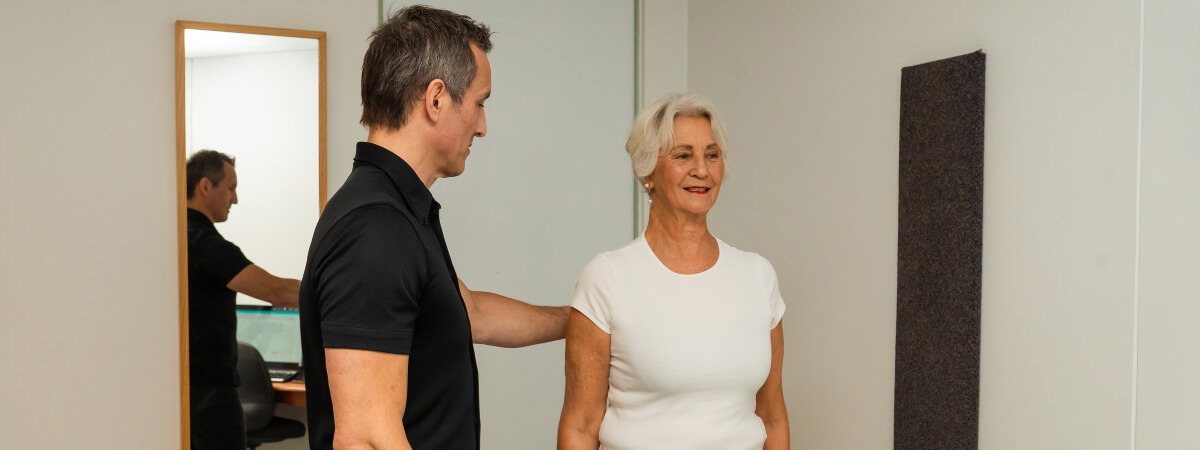 Perth patient in a chiropractic consultation