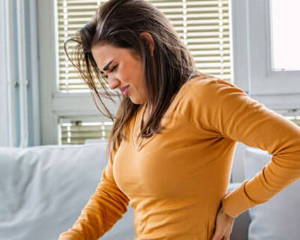 Woman with back pain