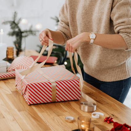 wrapping christmas present