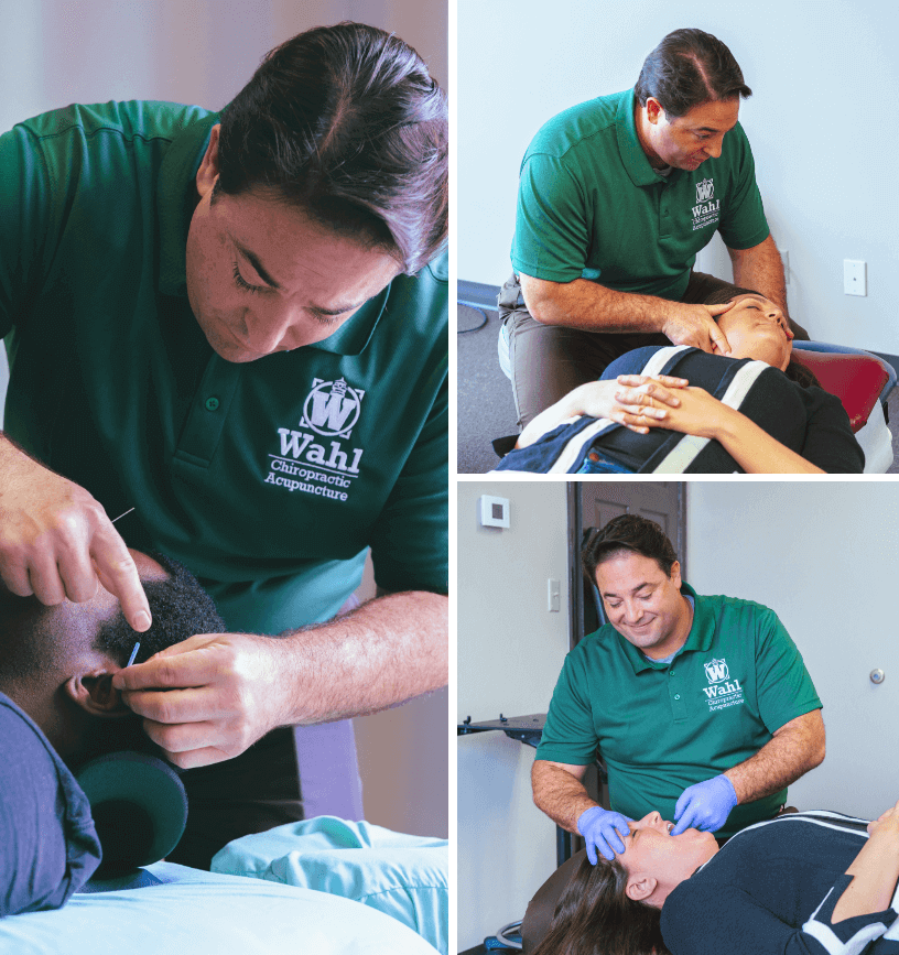 chiropractor adjusting patient