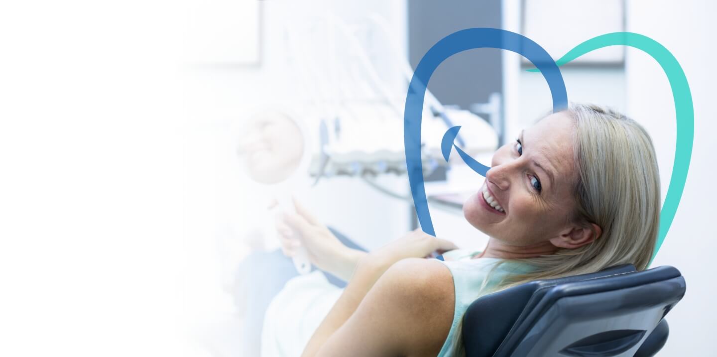 woman smiling in dental chair