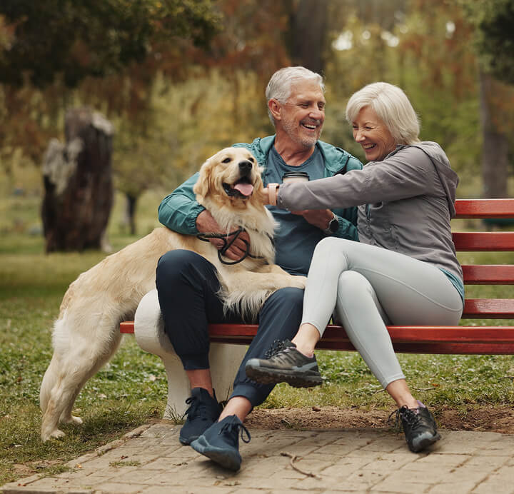 Couple with their dog