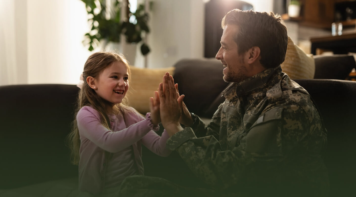 Father and daughter playing