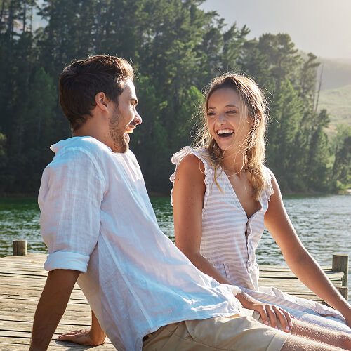 couple laughing