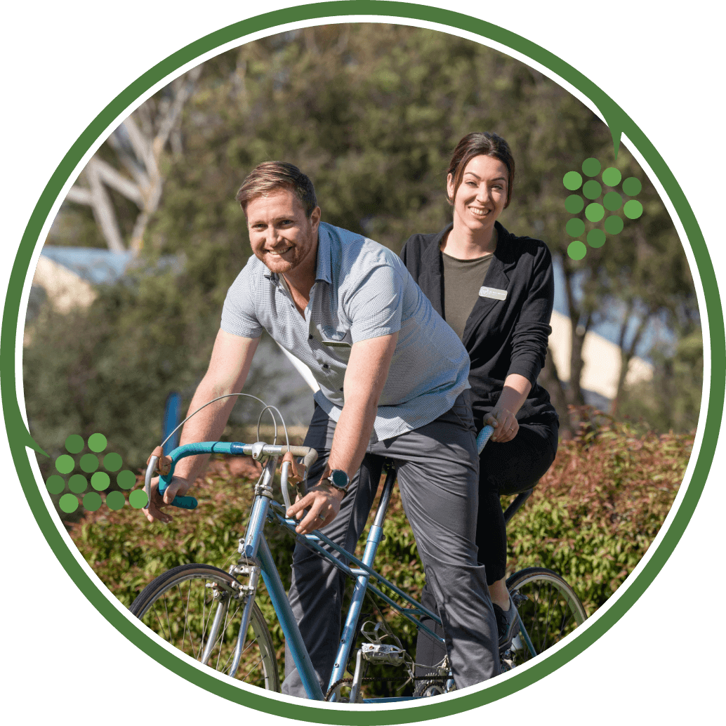 Couple biking