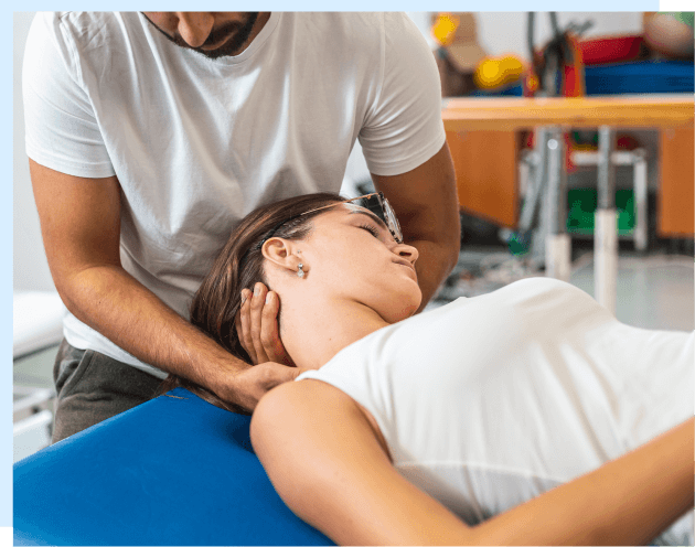 doctor adjusting patient