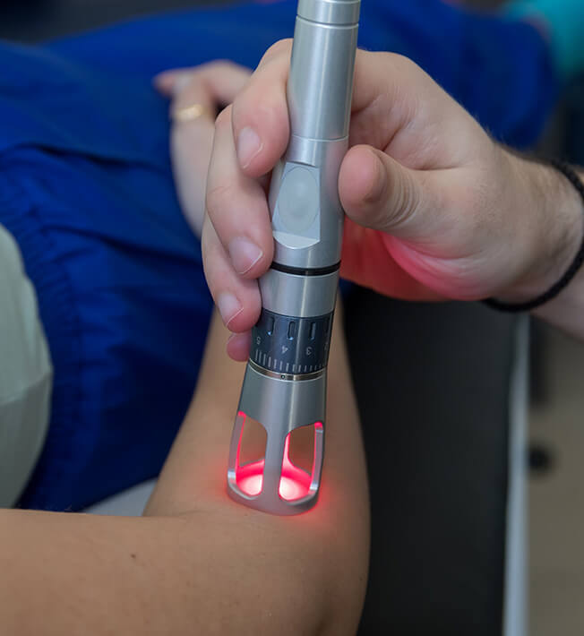 laser therapy on arm