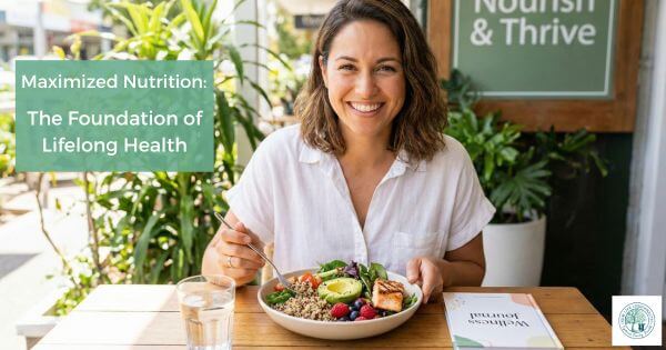 The Foundation of lifelong health blog post image showing a woman eating healthy