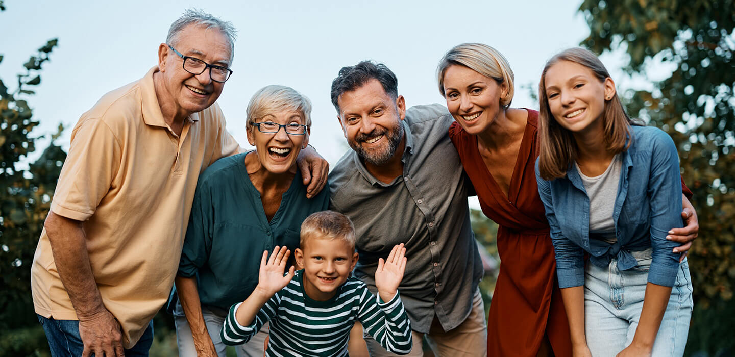 Happy family in nature