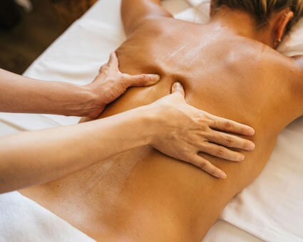 Woman getting back massage