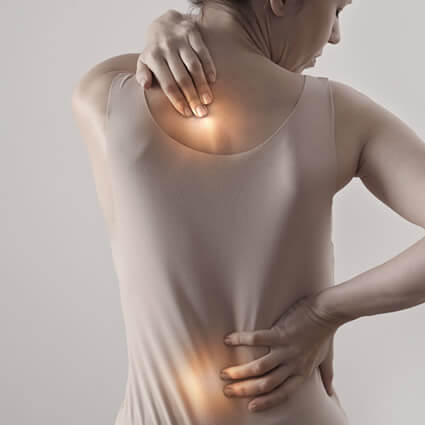 woman with burning back pain