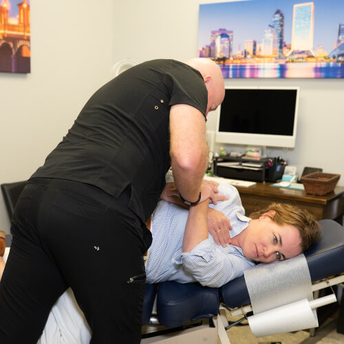 Female patient treated with Chiropractic Care
