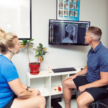 consulting with patient