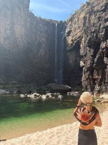 sherre at waterfall