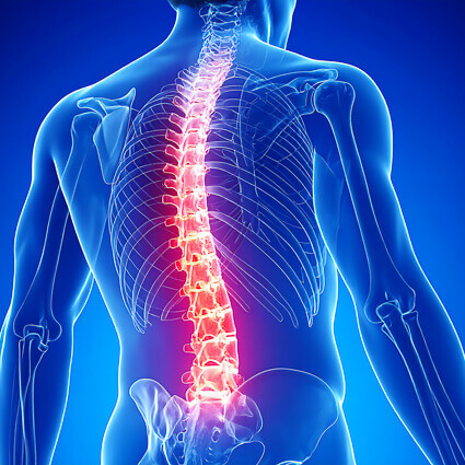 xray view of man with glowing spine