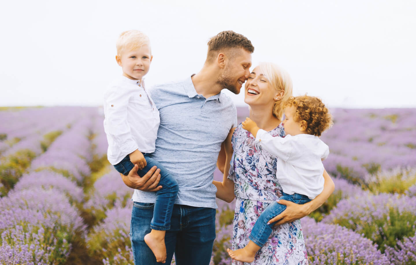 family in field