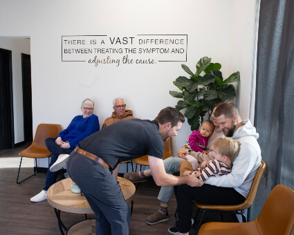 Dr. Zach greeting patients