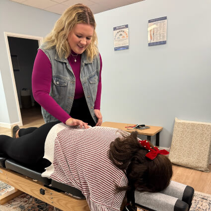 Woman getting adjusted