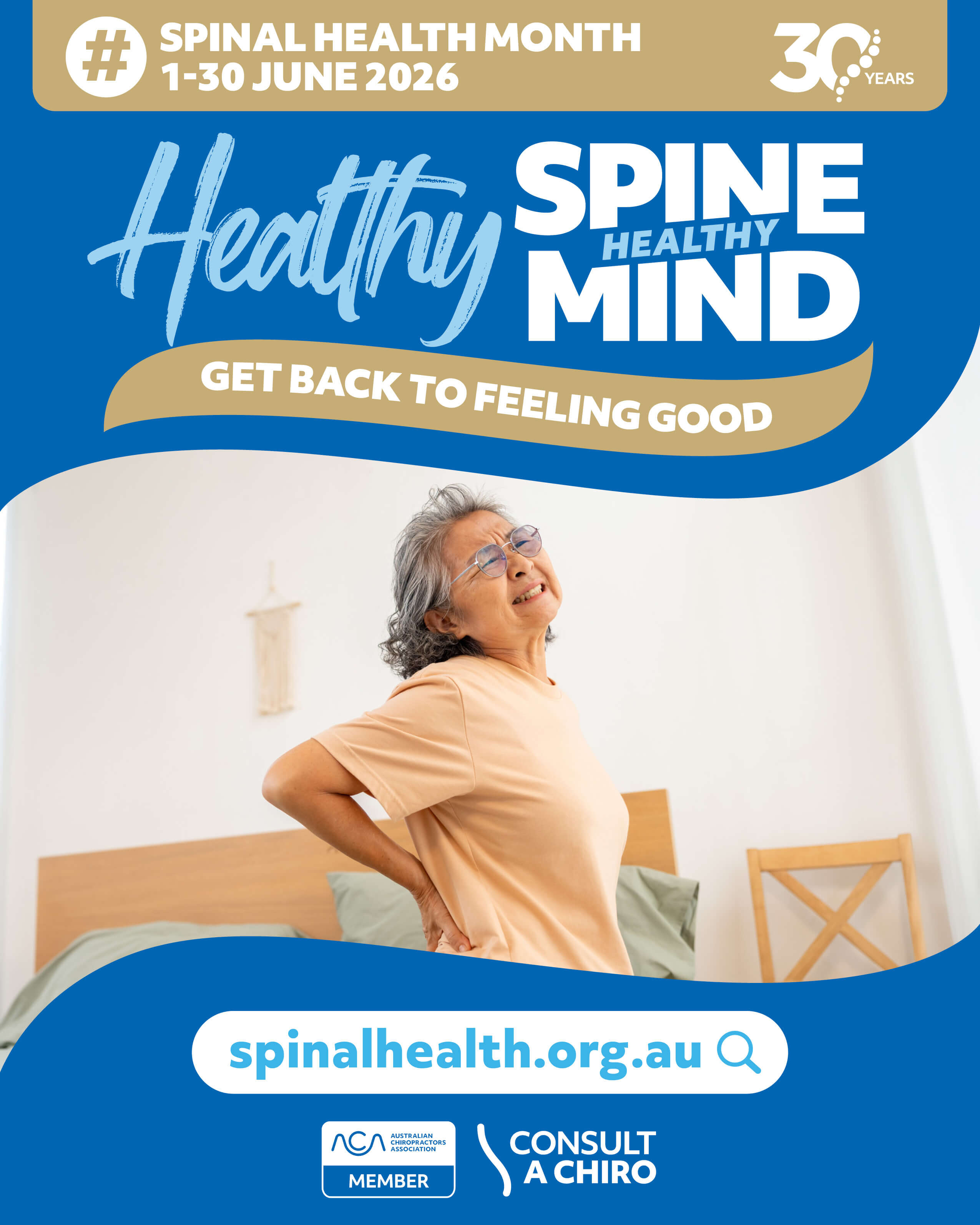 older lady holding back in pain