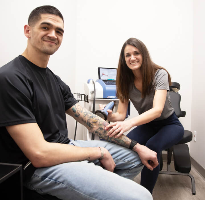 Dr. Stevie with patient