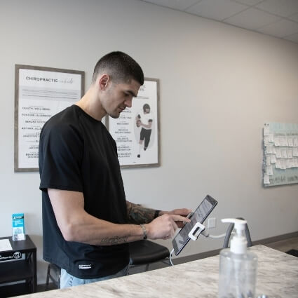 patient checking in on our ipad