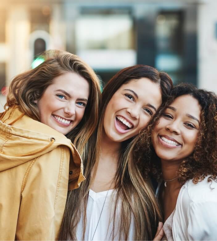 women smiling