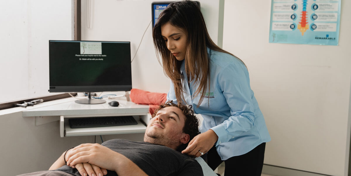 Checking patient's neck