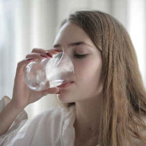person drinking water