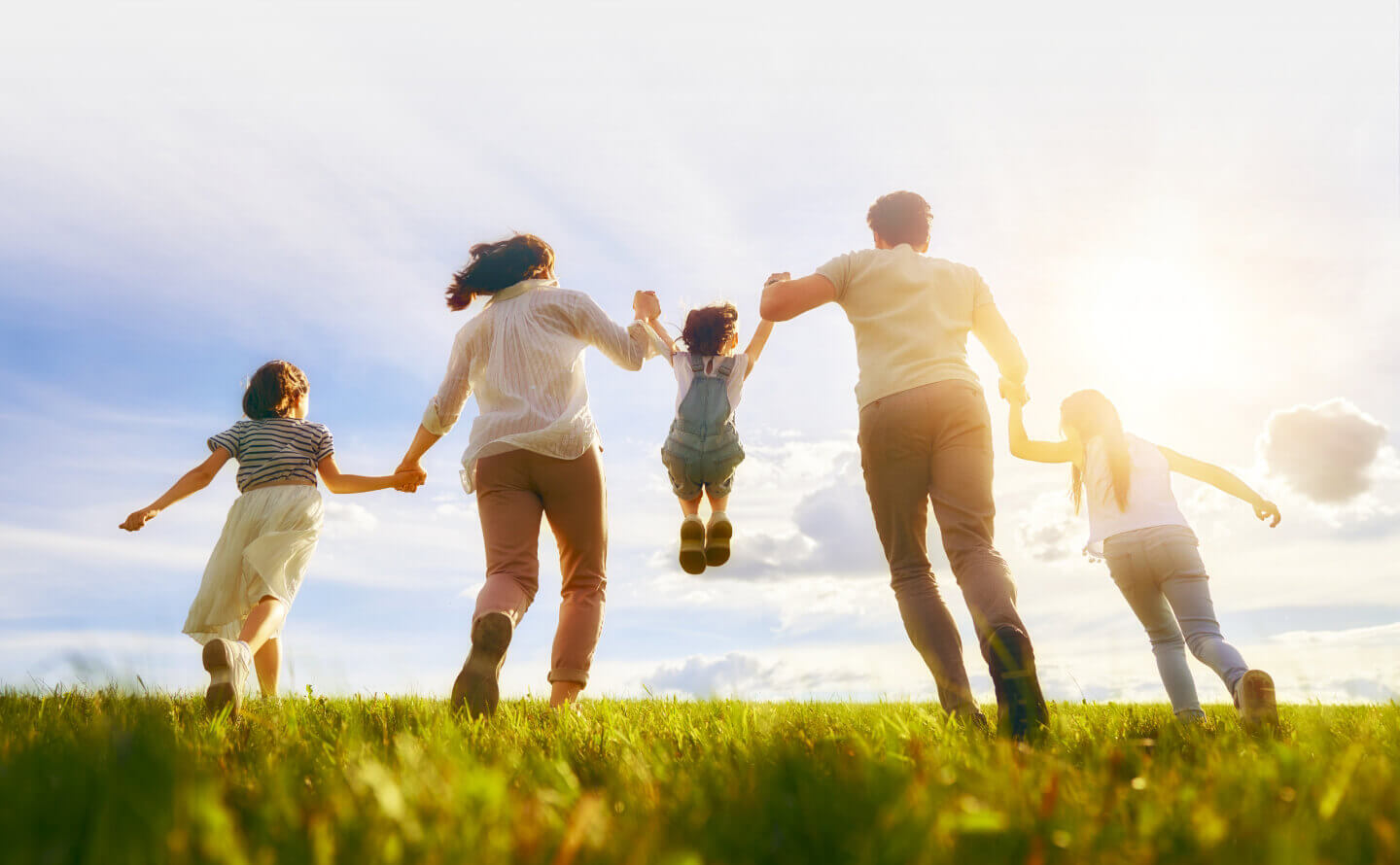 happy family outdoors