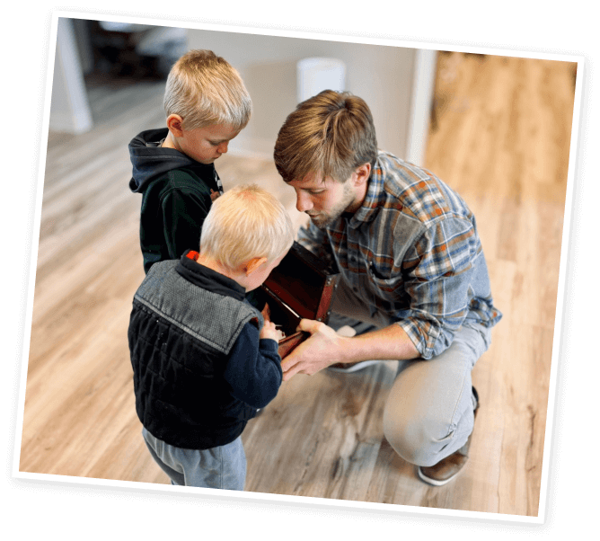 Dr. Harris with two children