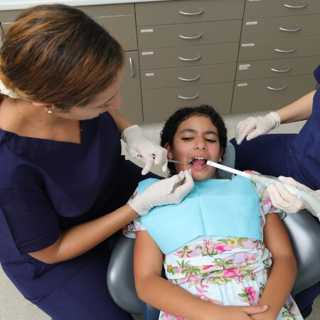 Little girl dental checkup
