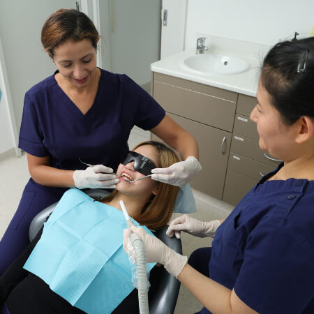 Ashburton patient during dental exam