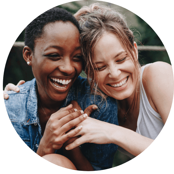 Female friends laughing together