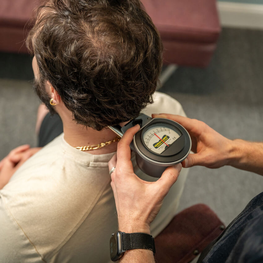 Gonstead tool on neck