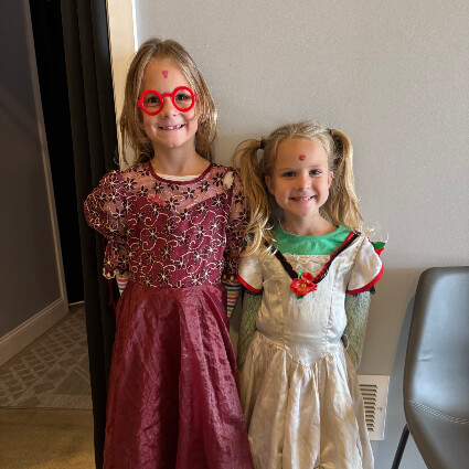 girls dressed up