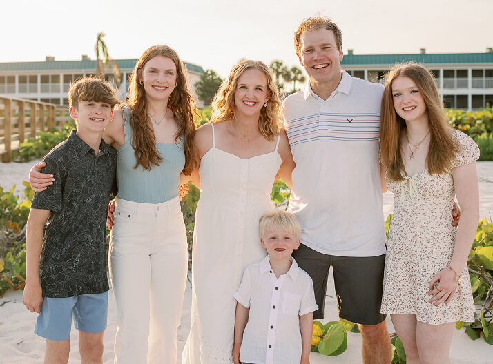 Dr. J.D. and his family outside