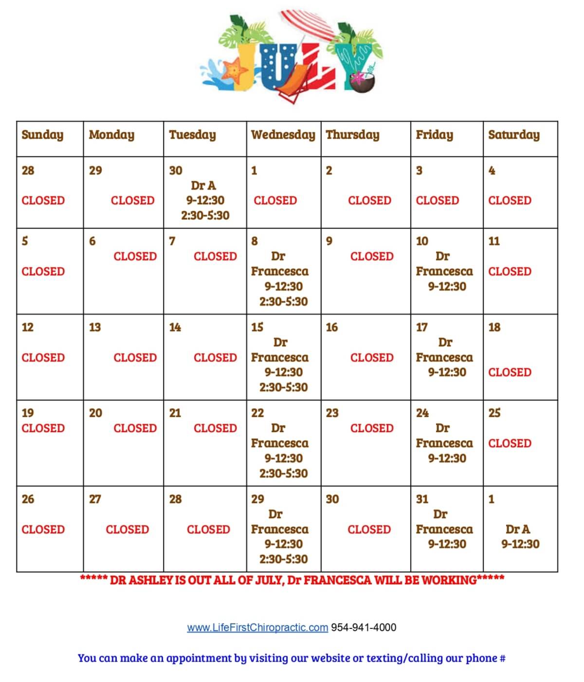 July 2026 calendar