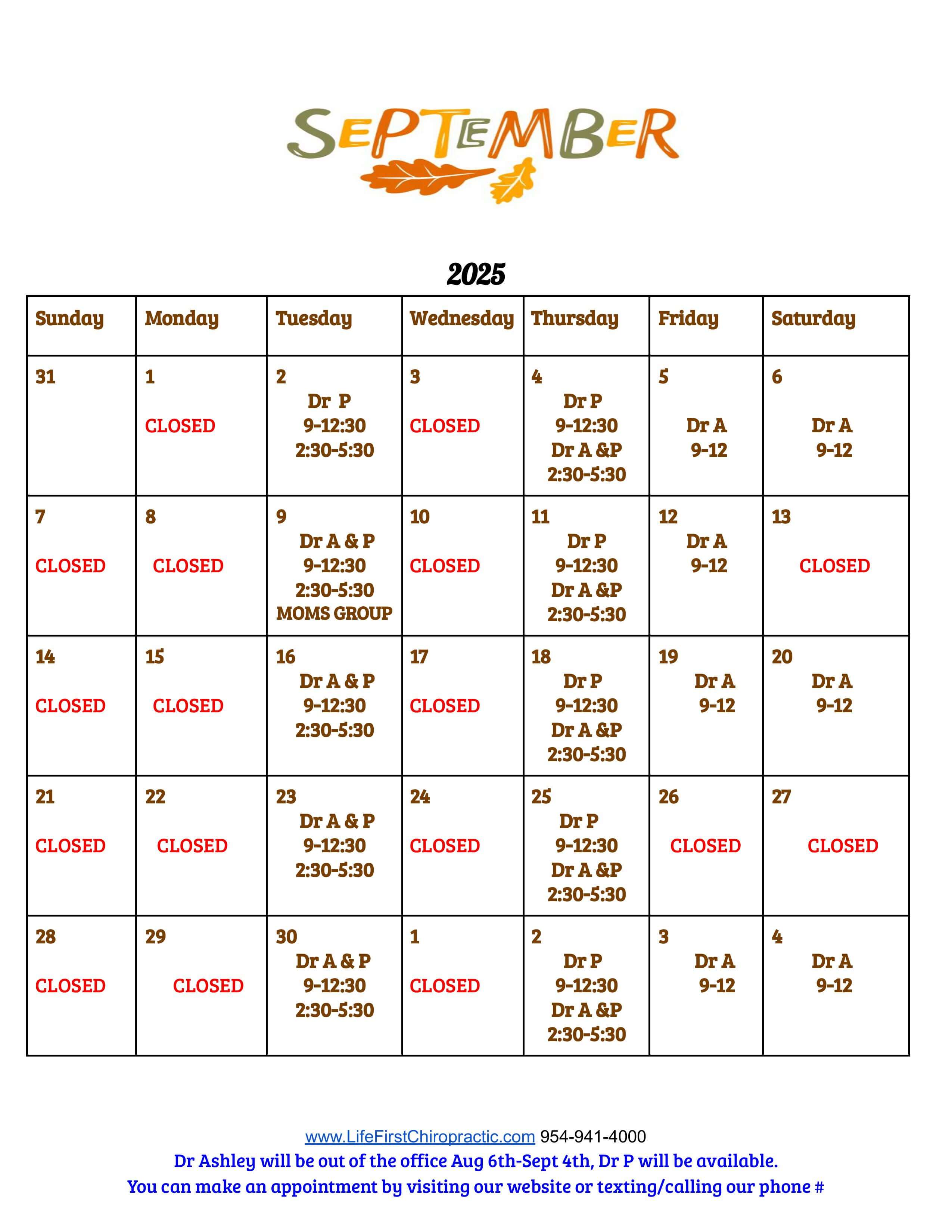 September Calendar