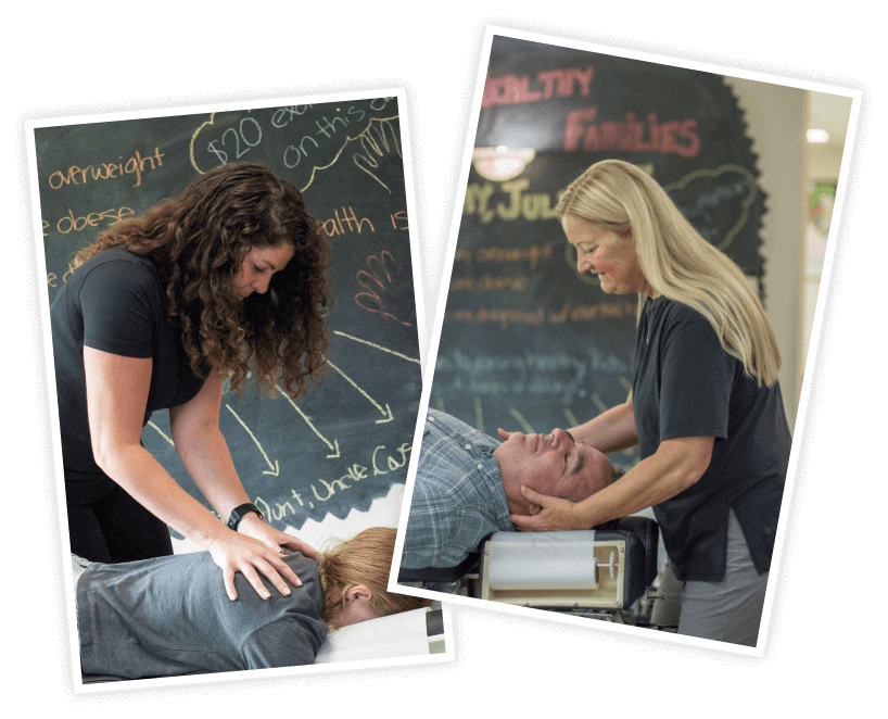 Chiropractor adjusting patient