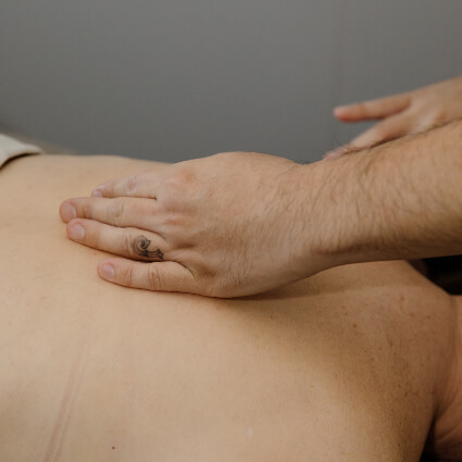 Patient getting a massage at A.I.M Muscles and Joints in Shailer Park