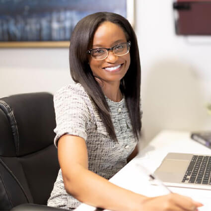 Mandy at desk