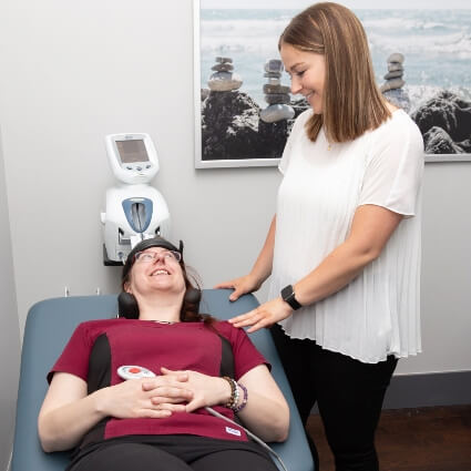 Smiling female patient