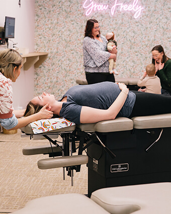 Edmonton Chiropractor, Dr. Dana adjusting pregnant patient