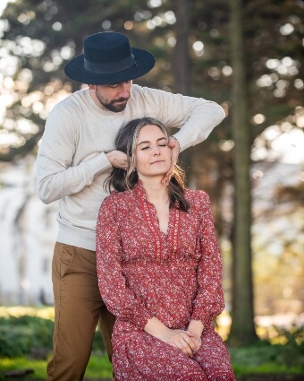 Dr. Austin adjusting a female patient