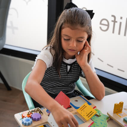 Child playing in reception