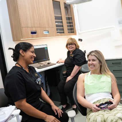 Dentist with patient