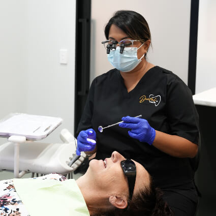 Patient in dental chair