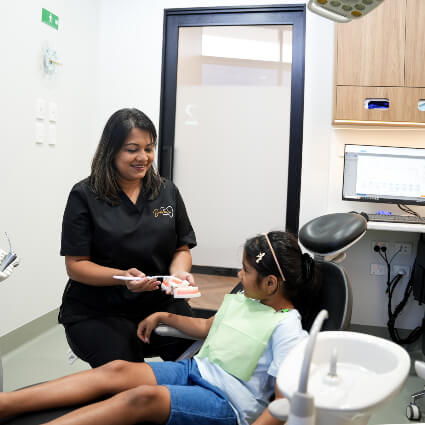 Child in dentist chair