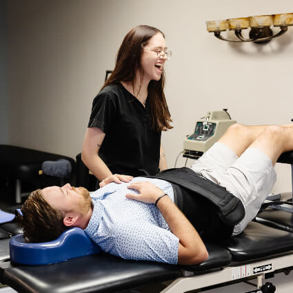 Lumbar traction treatment